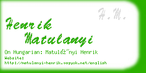 henrik matulanyi business card